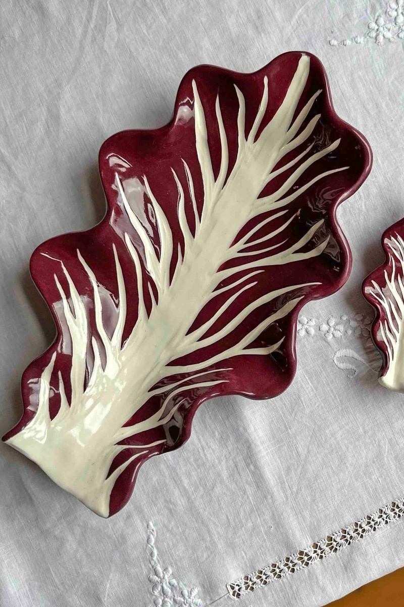 Radicchio Leaf Serving Dish from Minnie-Mae Studio