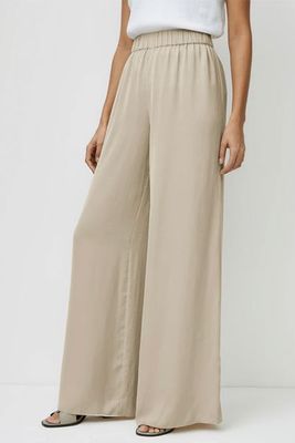 Washed Satin Wide-Leg Trousers from The White Company