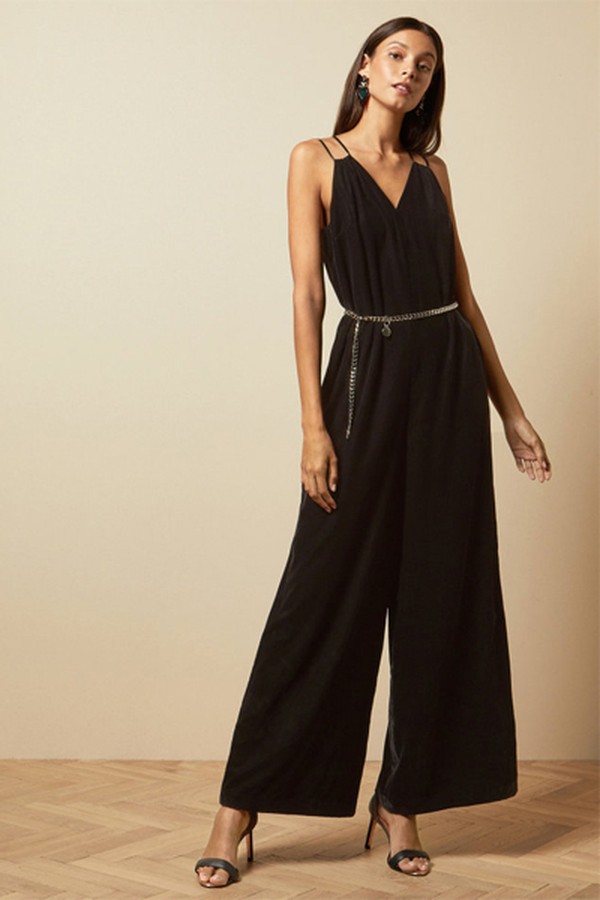 Wide Leg Velvet Jumpsuit