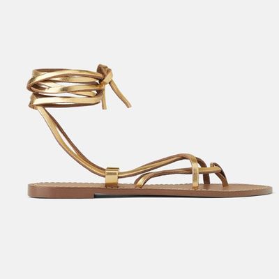 Leather Sandals With Criss-Cross Straps