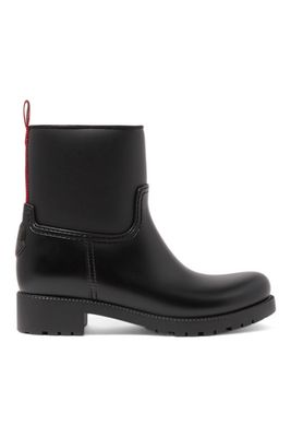 Ginette Grosgrain-Trimmed Rubber Rain Boots from Moncler