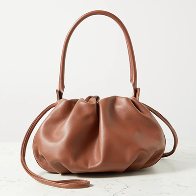 Bonnie Reversible Gathered Leather And Velvet Tote