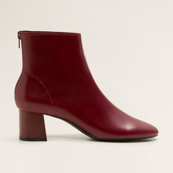 Heel Leather Ankle Boot from Mango