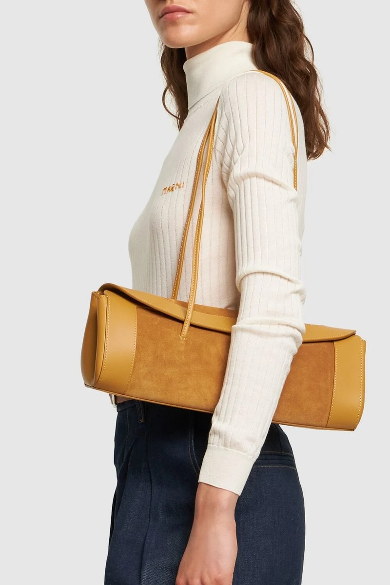 Cannoli Suede & Leather Shoulder Bag from Little Liffner