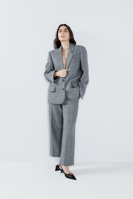 Flood-Crop Wool Tailored Trousers