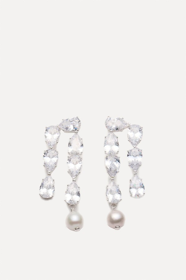Crystal & Pearl Drop Earrings from Magda Butrym
