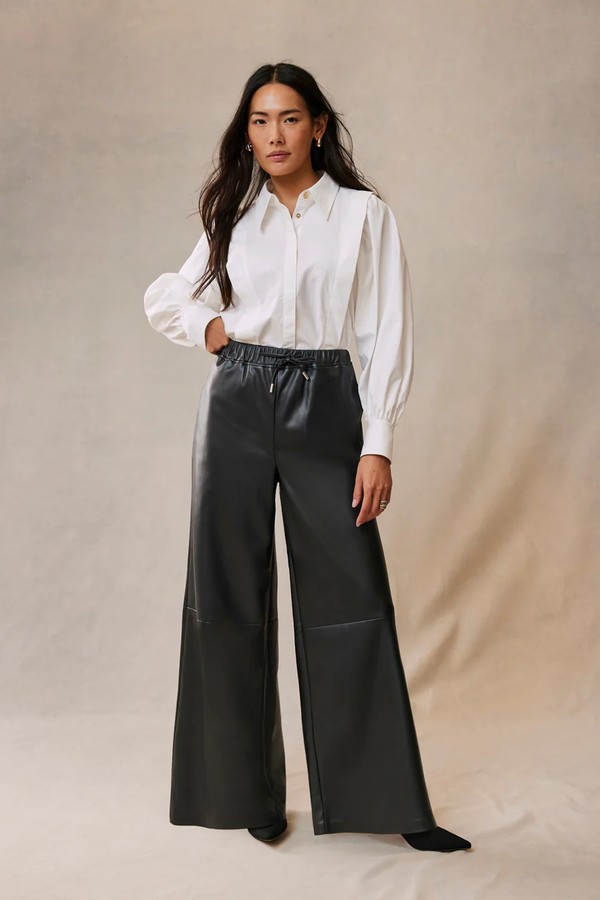 Faux Leather Wide Leg Trousers from Mint Velvet