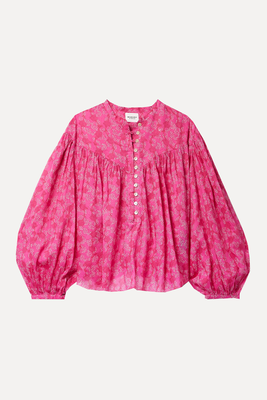 Salika Floral-Print Cotton-Voile Blouse from Isabel Marant 