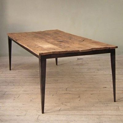 Rustic Table on Steel Base from The French House