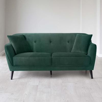 Alpine 2 Seater Dark Green Velvet Sofa