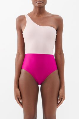 Ines One-Shoulder Bi-Colour Swimsuit from Casa Raki