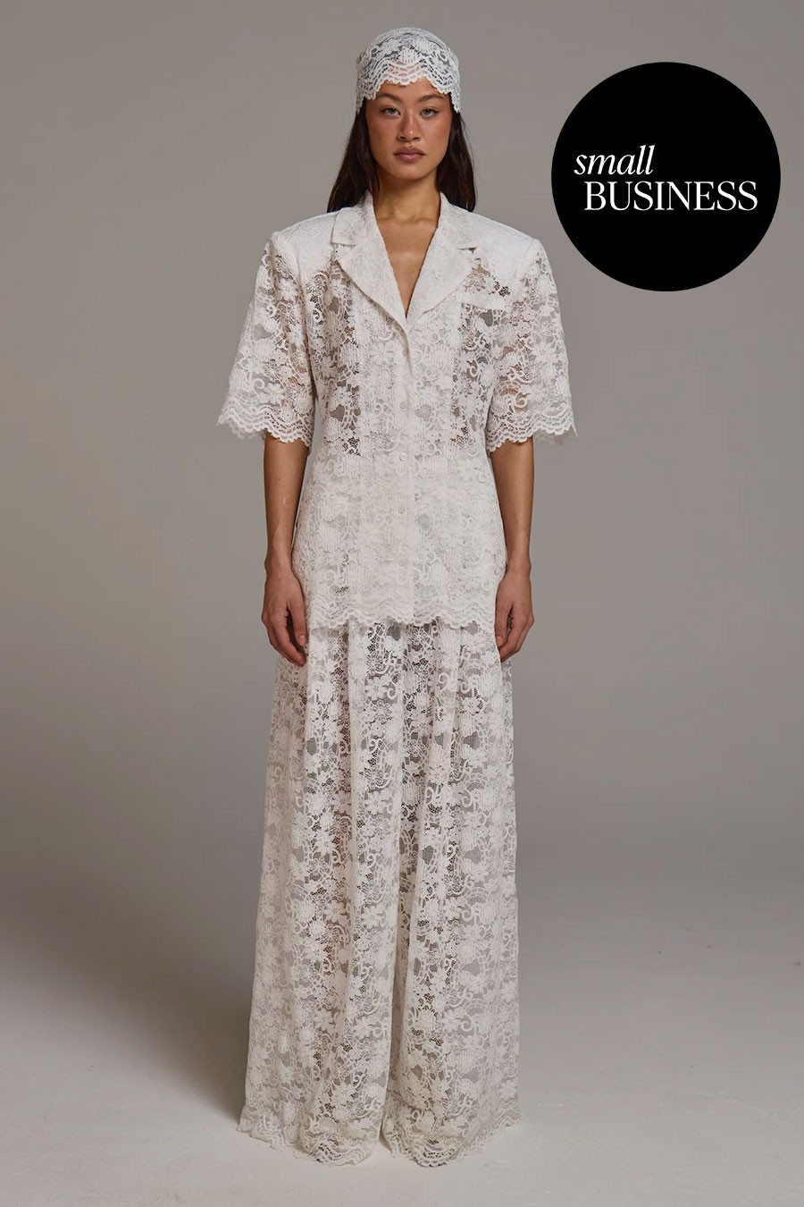 Lace Shoulder Pad Oversized Shirt from Atelier Ninety Five
