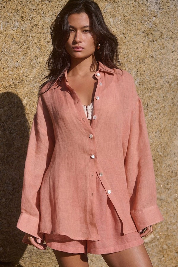 100% Linen Beach Shirt from Next