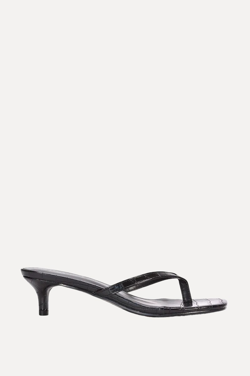 Jane Toe Post Low Kitten Heel Mule Sandal Shoes from XY London
