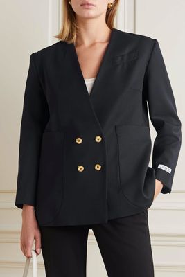 Double Breasted Wool-Blend Twill Blazer from Patou