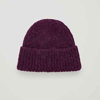 Chunky Ribbed Melange Hat from Cos