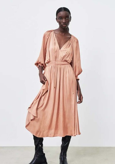 Long Satin Dress from Zara