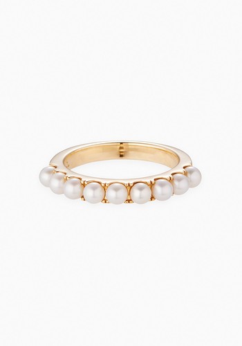 Pearl Half Eternity Ring from Otiumberg