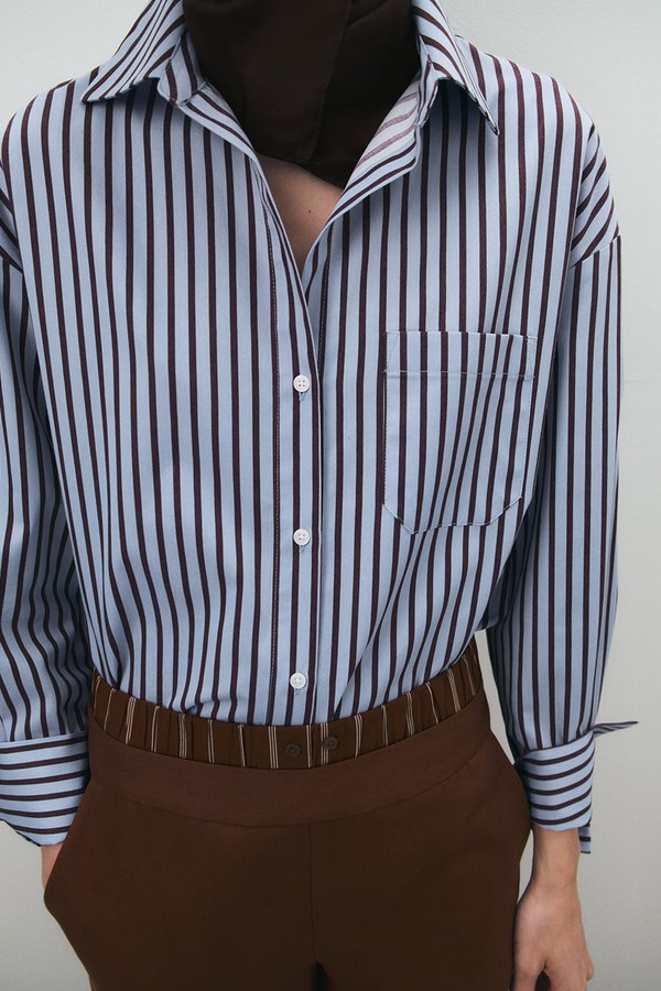 Striped Cotton Shirt  from Mango 
