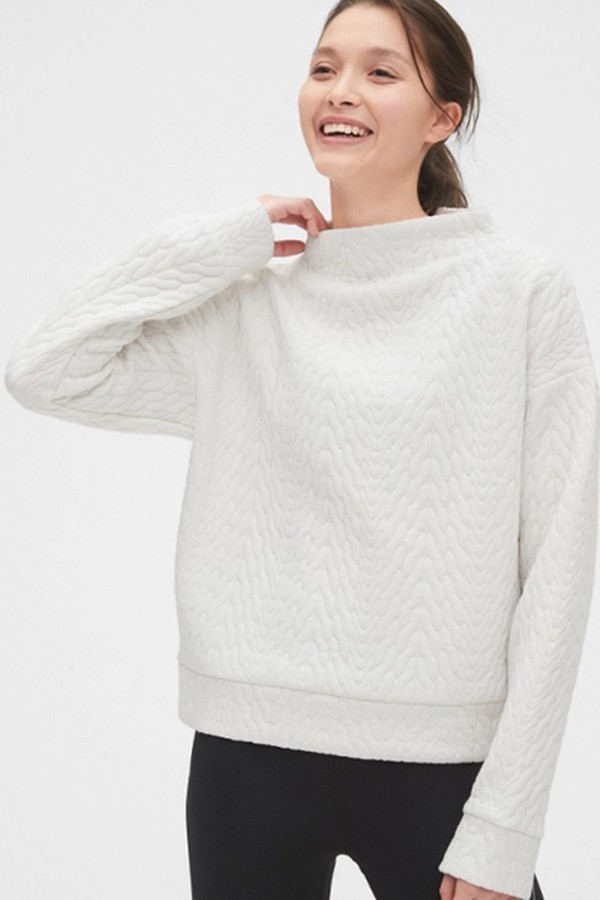 Jacquard Mockneck Sweatshirt from GapFit