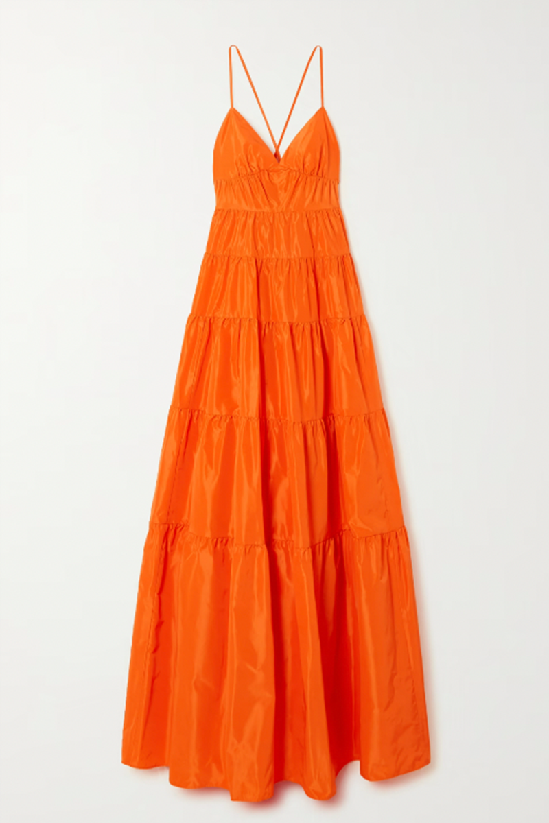 Ripley Tiered Taffeta Maxi Dress from Staud