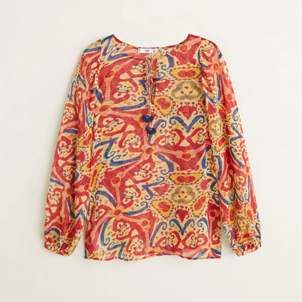Sheer Printed Blouse from Mango