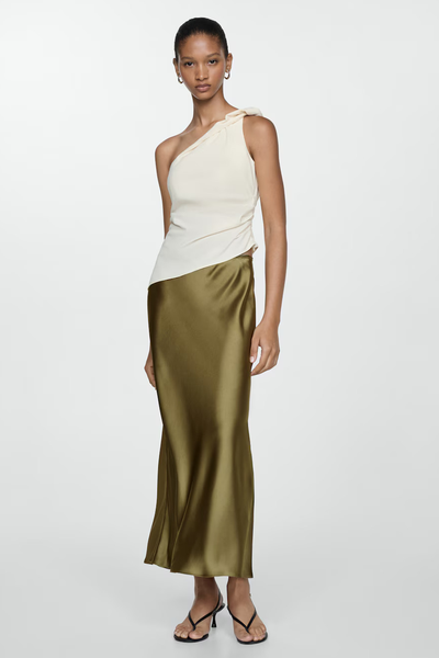 Midi Satin Skirt from Mango