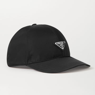 Appliquéd Nylon Baseball Cap from Prada