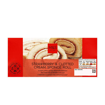 Strawberry & Clotted Cream Sponge Roll from Marks & Spencer