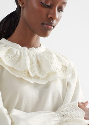 Embroidered Statement Collar Blouse, £75