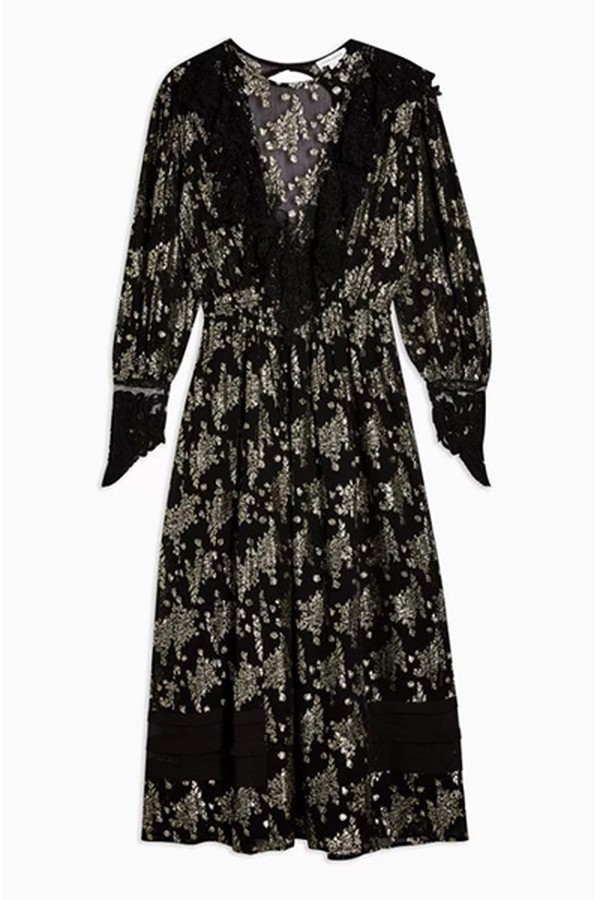 Black Coupe Lace Midi Dress from Topshop