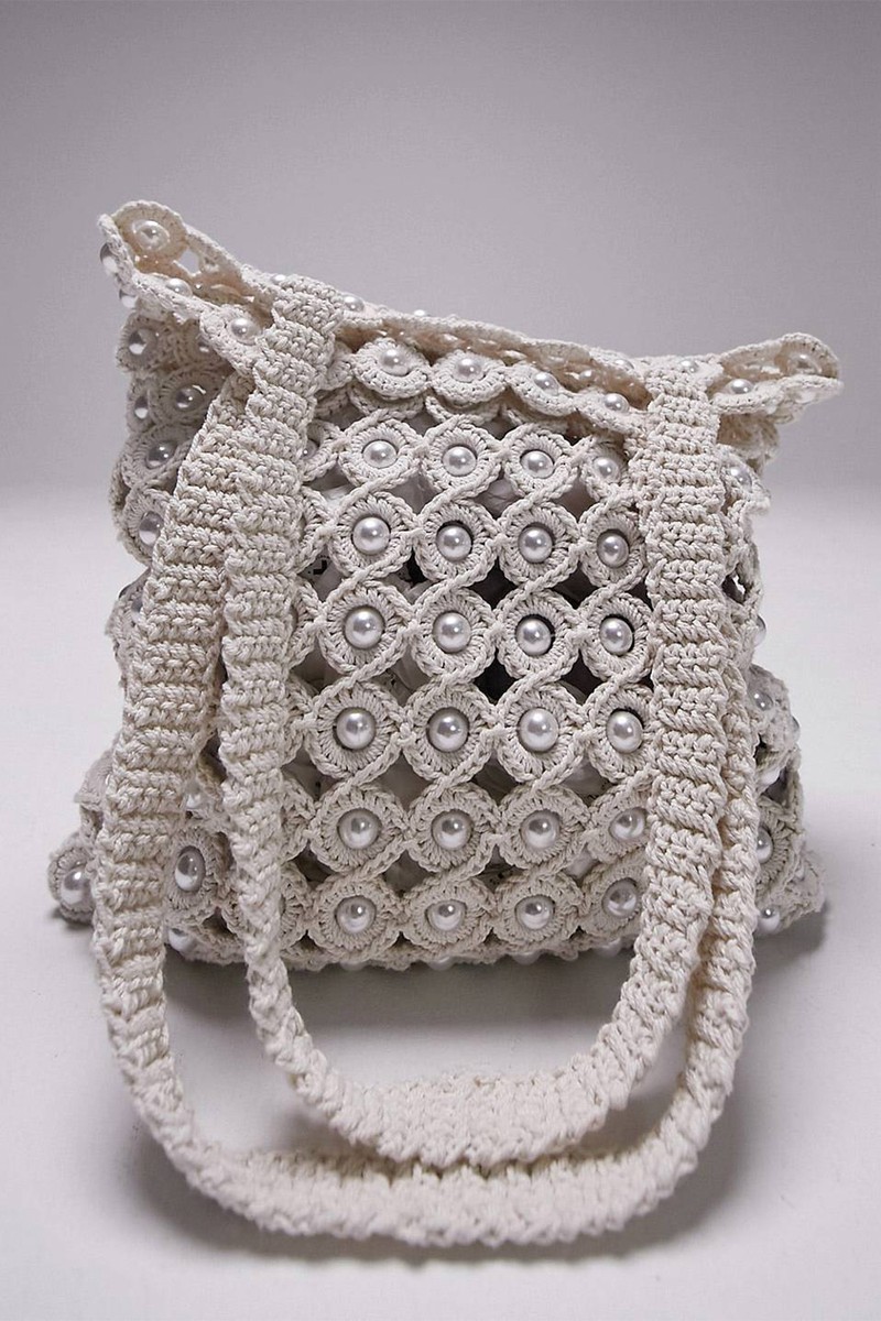 Jay Multi Beaded Crochet Shopper Bag, £42