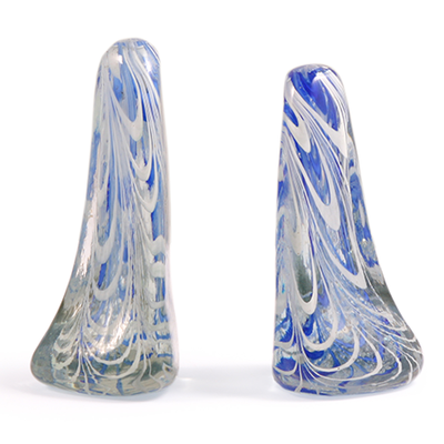 Pair of Free-Form Glass Bookends