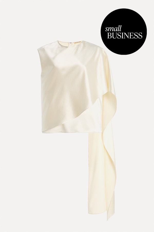 Carmen Cape-Sleeve Silk Top from Heirlome