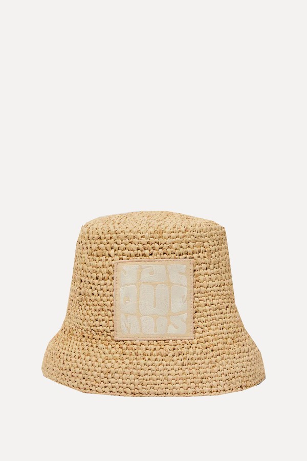 Ficiu Logo-Patch Raffia Bucket Hat from Jacquemus