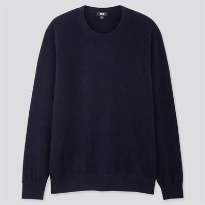 Men Cashmere Crew Neck Jumper from Uniqlo