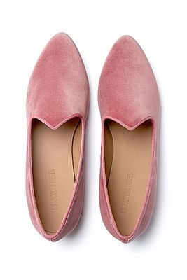 Blush Pink Velvet S Orsay Venetian Slipper from Le Monde Beryl