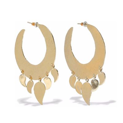 Hammered Gold-Tone Hoop Earrings from Kenneth Jay Lane