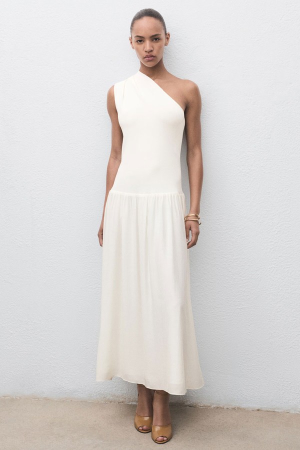 Asymmetric Combined Knit Dress