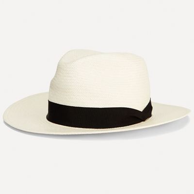 Grosgrain-Trimmed Straw Panama Hat from Rag & Bone
