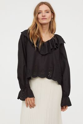 Blouse With Broderie Anglaise from H&M