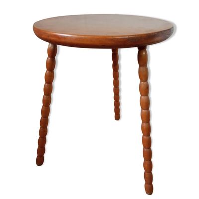 Tripod side table in solid wood from Selency