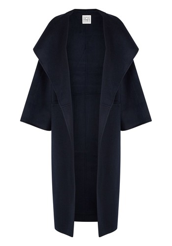 Signature Navy Wool & Cashmere-Blend Coat from Totême