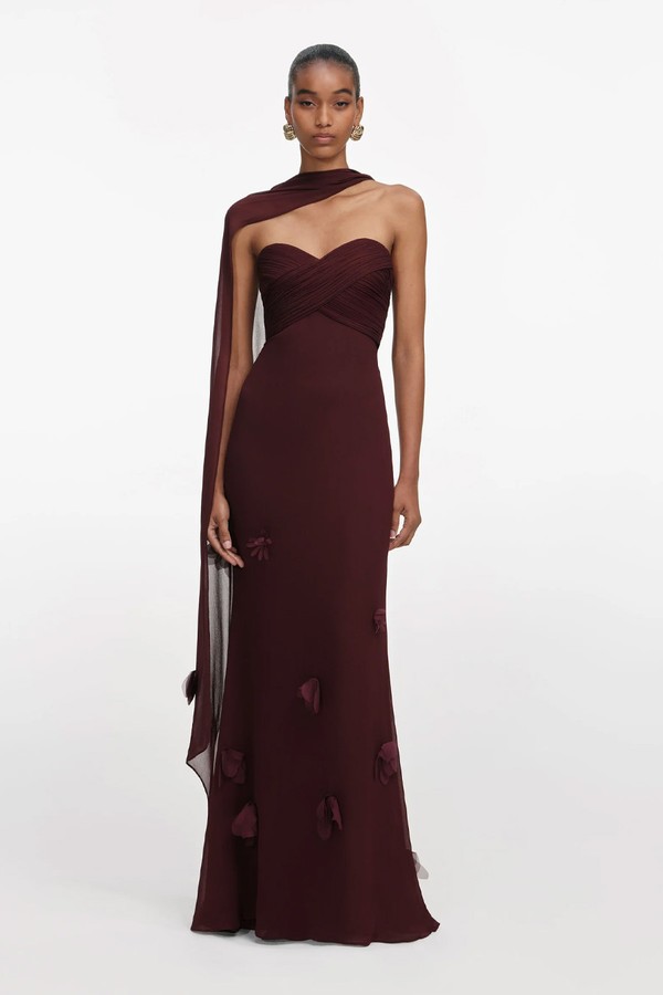 Georgette Flower Maxi Dress from Self-Portrait