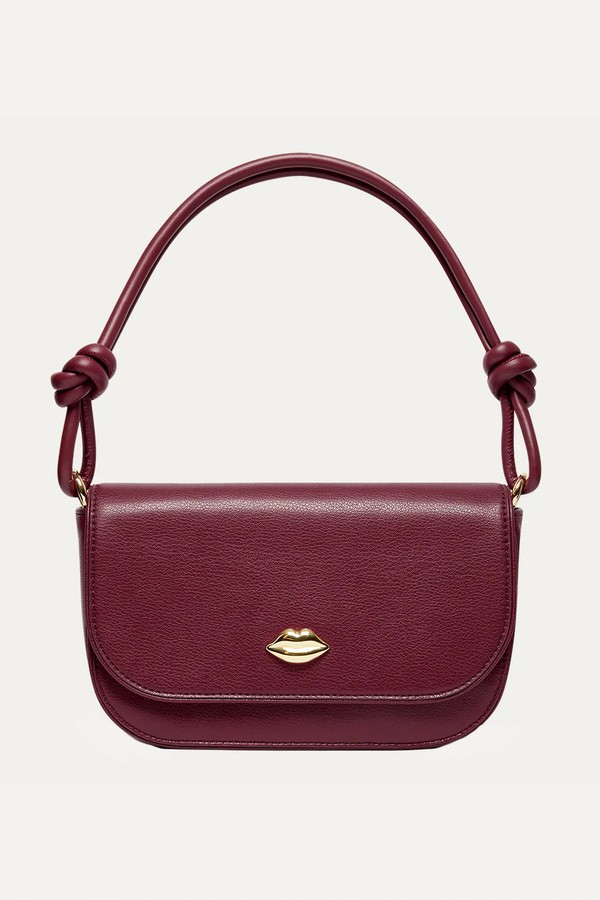 Garnet Leather Cara Clutch Bag from Lulu Guiness