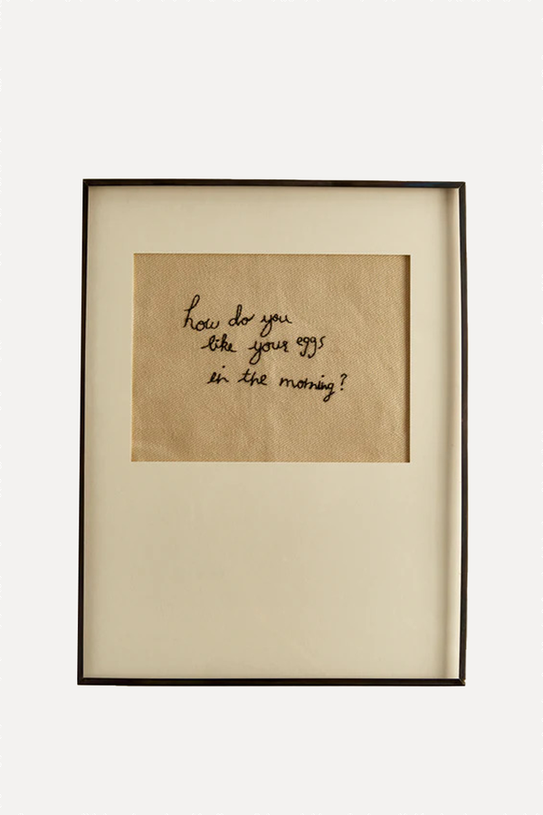 Hand Embroidered Fabric: Eggs In Morning? from La JAmbu