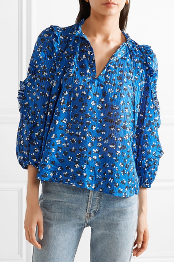 Floral-Print Silk-Blend Blouse from Ulla Johnson