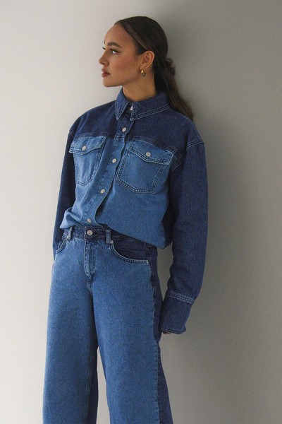 Two Coloured Denim Shirt from Na-kd