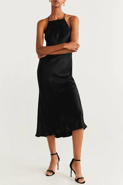 Satin Halter Dress from Mango