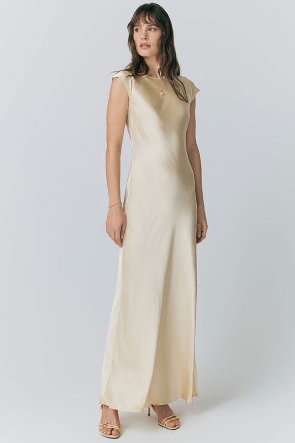 Averie Boat Neck Satin Maxi Dress from Ghost